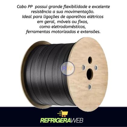 Imagem de Cabo Comando Pp 5 Vias 1,5mm Rolo Branco Ou Preto 3mt 5mt 10mt
