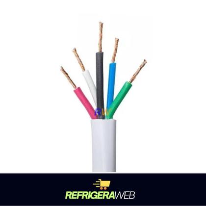 Imagem de Cabo Comando Pp 5 Vias 1,5mm Rolo Branco Ou Preto 3mt 5mt 10mt