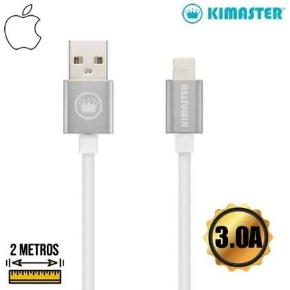 Imagem de Cabo compatível Lightning com conector de metal 2m 3A CB520 Prata - Kimaster