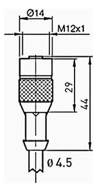 Imagem de Cabo Conector M12 P/ Sensores Reto Pnp Led 4 Fios 10m