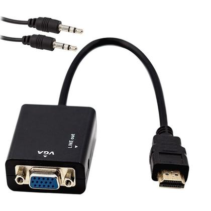 Imagem de Cabo Conversor Adaptador Hdmi Macho Para Vga Fêmea Com Áudio