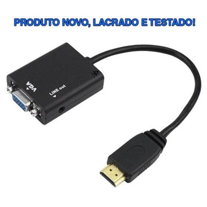 Imagem de Cabo Conversor Adaptador Hdmi Macho Para Vga Fêmea Com Áudio