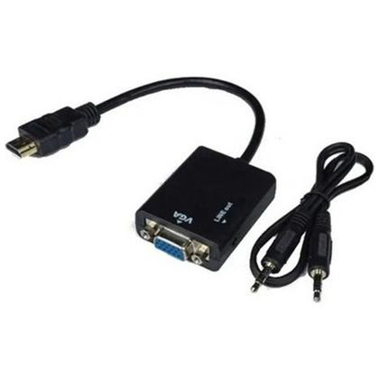 Imagem de Cabo Conversor Adaptador Hdmi Macho Para Vga Fêmea Com Áudio