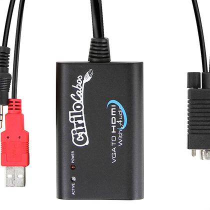 Imagem de Cabo Conversor VGA para HDMI com Áudio USB