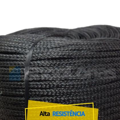 Imagem de Cabo Corda Seda Arteplas Trançada 12mm Preta com 105m
