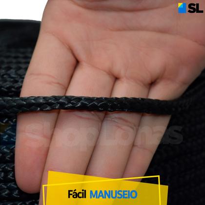 Imagem de Cabo Corda Seda Arteplas Trançada 8mm Preta com 240m