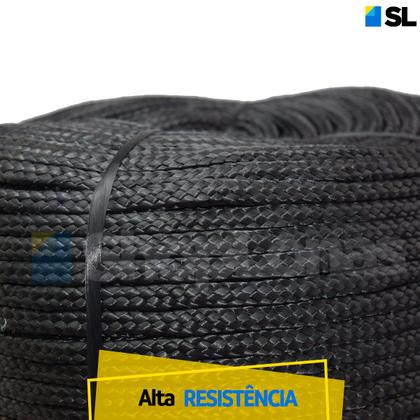 Imagem de Cabo Corda Seda Arteplas Trançada 8mm Preta com 240m