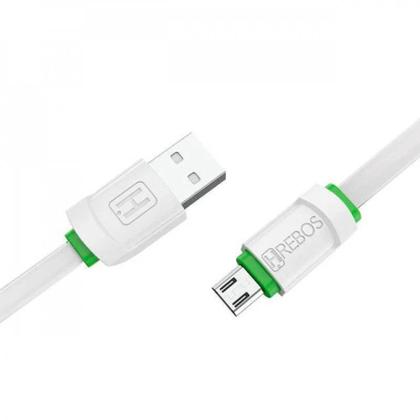 Imagem de Cabo Curto Turbo 20cm  Android Micro Usb V8 Hs-201 Branco - HREBOS