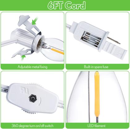 Imagem de Cabo de acessórios com kit de lâmpada LED de Natal de 6 pés