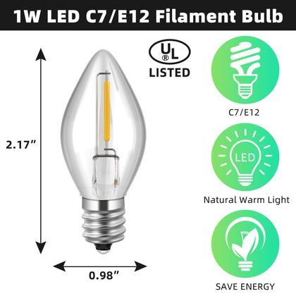 Imagem de Cabo de acessórios Enhon com 1 lâmpada LED de 6 pés com lâmpada C7