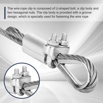 Imagem de Cabo de aço Marioca 1/4 de polegada 75 pés com fios 7X19 2903 kg