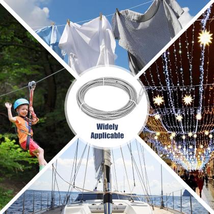 Imagem de Cabo de aço Marioca 1/4 de polegada 75 pés com fios 7X19 2903 kg