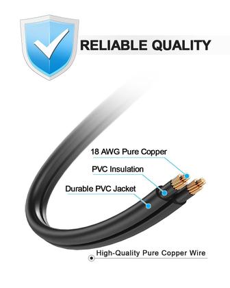 Imagem de Cabo de alimentação AC de 12 pés para PS5 PS4 PS3 Xbox One S/X Samsung TCL