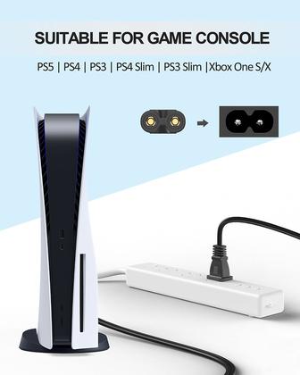 Imagem de Cabo de alimentação AC de 12 pés para PS5 PS4 PS3 Xbox One S/X Samsung TCL