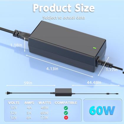 Imagem de Cabo de alimentação Adaptador AC de 12V para monitor Sceptre HFLRZZ EC Series