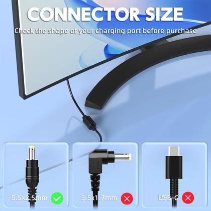 Imagem de Cabo de alimentação Adaptador AC de 12V para monitor Sceptre HFLRZZ EC Series