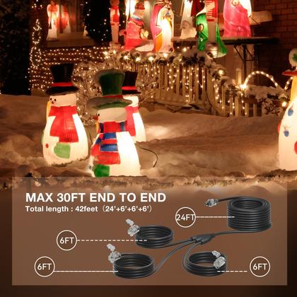 Imagem de Cabo de alimentação adicional de 12,8 m, divisor externo de 3 tomadas 120V