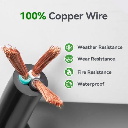 Imagem de Cabo de alimentação adicional de 12,8 m, divisor externo de 3 tomadas 120V