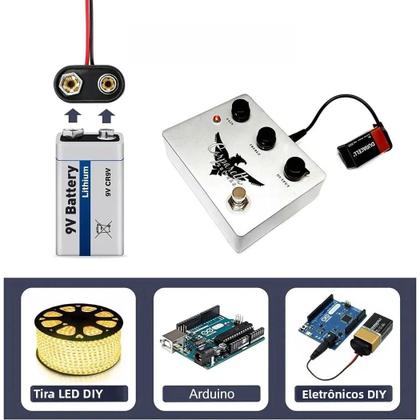 Imagem de Cabo De Alimentação De Bateria 9V DC Com Conector Plug Clip Barrel Jack Para Arduino Uno R3 Mega
