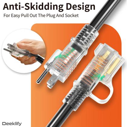 Imagem de Cabo de alimentação Deeklify 12 Gauge 3 m, plugue iluminado à prova d'água