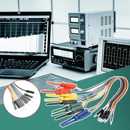 Imagem de Cabo De Analisador Lógico De 20cm 10 Pinos Com Gancho De Teste De 5 Cores Para Teste De Equipamentos