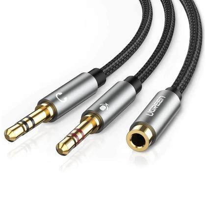 Imagem de Cabo De Áudio Adaptador Ugreen Divisor Duplo 2xp2 3.5mm 20cm