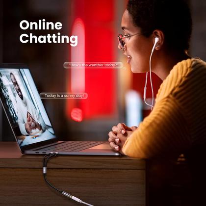 Imagem de Cabo De Áudio Adaptador Ugreen Divisor Duplo 2xp2 3.5mm 20cm