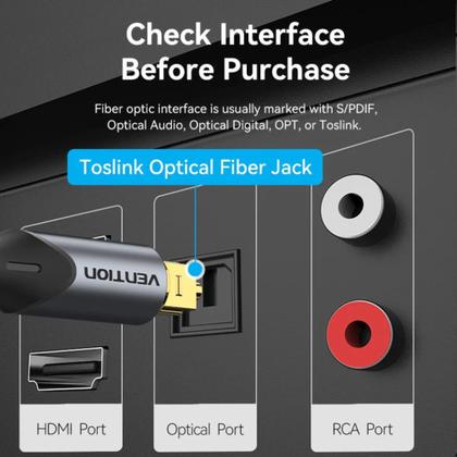 Imagem de Cabo De Áudio Fibra Óptica Toslink 90º S PDIF 1,5m Vention