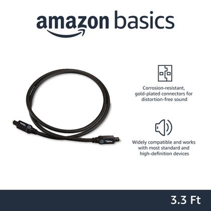 Imagem de Cabo de áudio óptico digital Toslink Amazon Basics 1m preto
