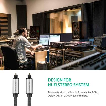 Imagem de Cabo De Áudio Óptico Digital Ugreen Hí Fi Dts Toslink 1 Mt.