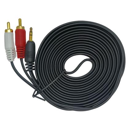 Imagem de Cabo de Áudio P2 x 2 RCA Branco e Vermelho 3 Metros Exbom CBX-A2RCA30