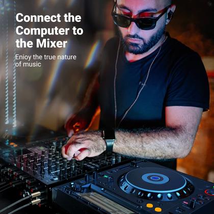 Imagem de Cabo de Áudio UGREEN 3,5mm (TRS) para 6,35mm (Dual TS Mono) - 1m