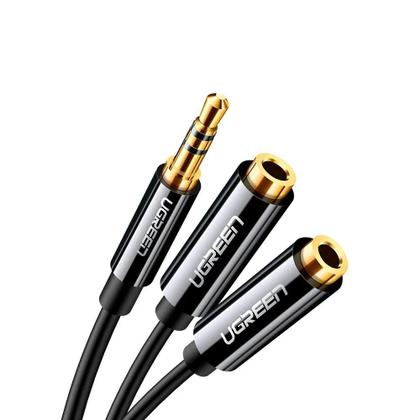Imagem de Cabo De Áudio Ugreen Divisor Splitter P/ Fone P2 3.5mm 25cm