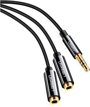 Imagem de Cabo De Áudio Ugreen Divisor Splitter P/ Fone P2 3.5mm 25cm