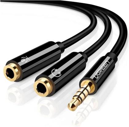 Imagem de Cabo De Áudio Ugreen Divisor Splitter P/ Fone P2 3.5mm 25cm