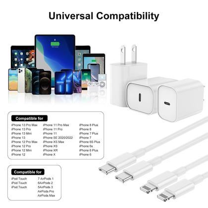 Imagem de Cabo de carregador rápido USB-C para Lightning de 1 m para iPhone 14 branco