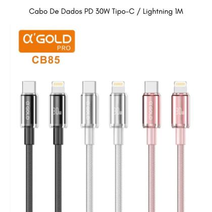 Imagem de Cabo De Carregamento Dados PD 30W Gold Tipo C Lightning 1M