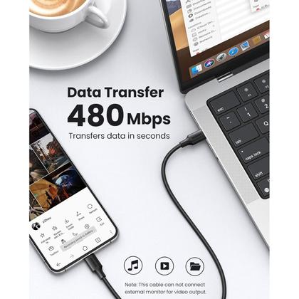 Imagem de Cabo de Carregamento e Dados USBC de 1 metro 60W 3A 480Mbps Ugreen US286 50997