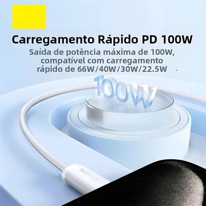 Imagem de Cabo De Carregamento Rápido Tipo C Para USB C De 100W Para iPhone, MacBook, iPad, Samsung, Xiaomi,