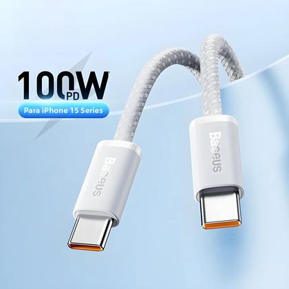 Imagem de Cabo De Carregamento Rápido Tipo C Para USB C De 100W Para iPhone, MacBook, iPad, Samsung, Xiaomi,