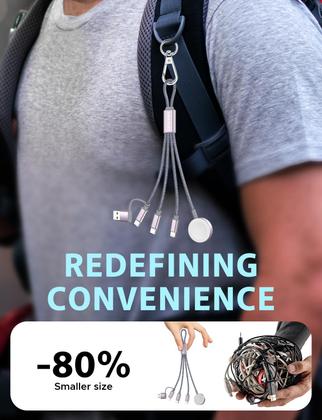 Imagem de Cabo de carregamento USB C 3 em 2 para Apple Watch e iPhone, pacote com 2