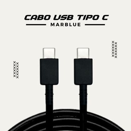 Imagem de Cabo de Dados Carregador para Celulares Tipo C x tipo C Resistente turbo Preto Marblue