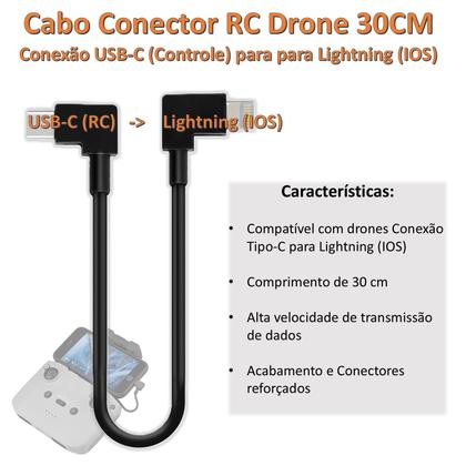 Imagem de Cabo de Dados Conector Compatível com Controle de Drone Usb-C p/ IOS