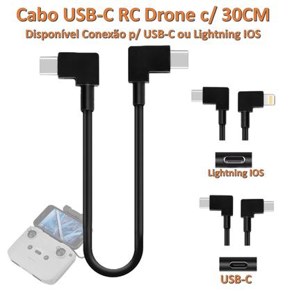 Imagem de Cabo de Dados Conector Compatível com Controle de Drone Usb-C p/ IOS