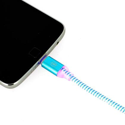 Imagem de Cabo de Dados Micro  2.4A USB Tipo V8 Super Reforçado Luz LED Azul  CBO-5521 - Inova