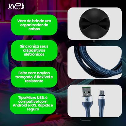 Imagem de Cabo De Dados Micro USB 1 Metro Para Transferência Sincronização De Dados Carregar Celular Computador