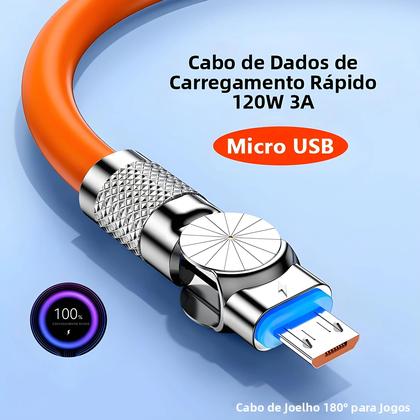 Imagem de Cabo De Dados Micro USB De Carregamento Rápido 120W 3A Para Samsung Galaxy S7 S5 Xiaomi Android