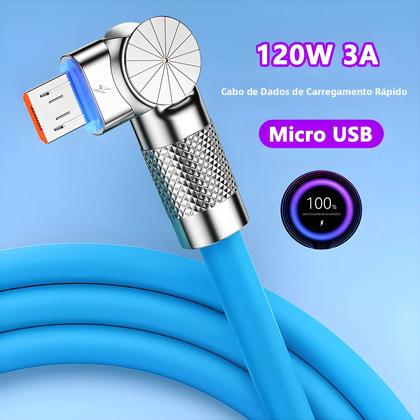 Imagem de Cabo De Dados Micro USB De Carregamento Rápido 120W 3A Para Samsung Galaxy S7 S5 Xiaomi Android