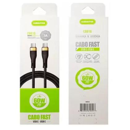 Imagem de Cabo de Dados USB-C p/ USB-C 1M 60W PD CB816 Kimaster