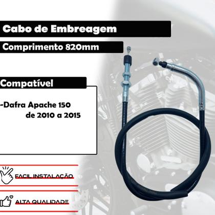 Imagem de Cabo De Embreagem Para Dafra Apache 150 2010 2011 2012 2013 2014 2015 RTR Da Apache 82cm